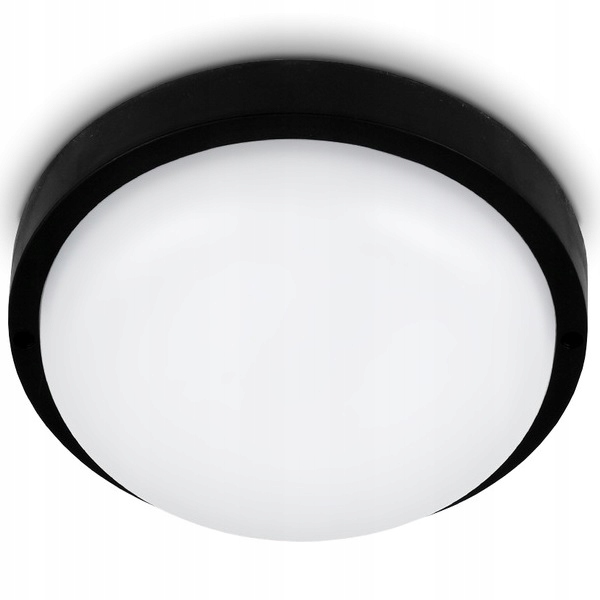 PLAFON ZEWNĘTRZNY LAMPA SUFITOWA ŁAZIENKOWA CZARNA LED 12W IP54 230V