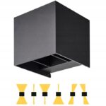 LAMPA ELEWACYJNA OGRODOWA ZEWNĘTRZNA KINKIET LED 6W IP54 CZARNY ALUMINIUM