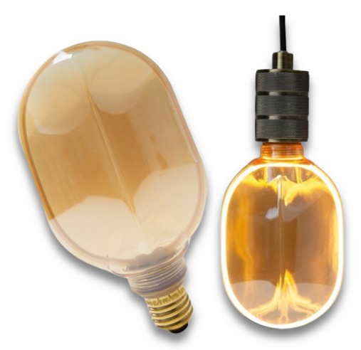 ŻARÓWKA O100 LED 4W DUŻA OZDOBNA DYMIONA BURSZTYN DEKORACJA E27 RETRO AMBER