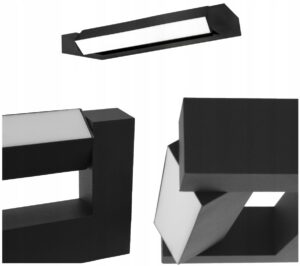 KINKIET ŁAZIENKOWY LED 8W NAD LUSTRO CZARNY IP54 DWUKIERUNKOWY Kinkiety