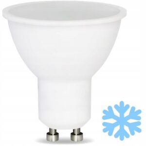 ŻARÓWKA LED GU10 8W BARWA BIAŁA ZIMNA 6500K SMD NIEMRUGAJĄCA Żarówki