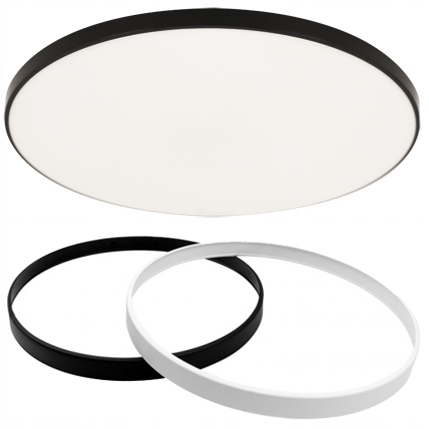 LAMPA LED PLAFON CZARNY BIAŁY PANEL NATYNKOWY Z WYMIENNĄ RAMKĄ 2 RINGI 18W