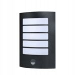 LAMPA ELEWACYJNA ZEWNETRZNA OGRODOWA CZARNA 1xE27 CZUJNIK RUCHU PIR