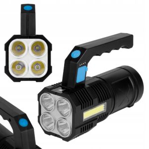 LATARKA LED 2W LED + 3W COB AKUMLATOROWA WOJSKOWA SURVIVAL Latarki