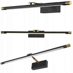 KINKIET ŁAZIENKOWY NAD LUSTRO LED 14W 66 cm CZARNO-ZŁOTY METALOWY NEUTRALNA Kinkiety