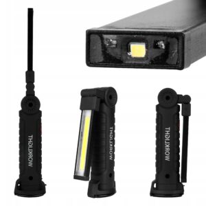 LATARKA AKUMLATOROWA LED LATARKA WARSZTATOWA 3W +1W MAGNES HAK Latarki