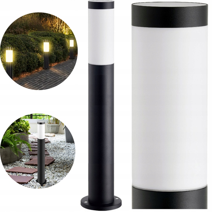LAMPA OGRODOWA STOJĄCA SŁUPEK ZEWNETRZNY CZARNA 65CM E27