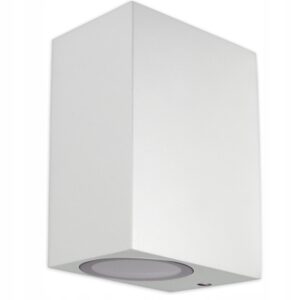 KINKIET ZEWNĘTRZNY BIAŁY LAMPA ELEWACYJNA ALU 2xGU10 LED