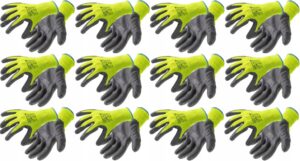 RĘKAWICZKI OCHRONNE ROBOCZE KARBOWANE NITRYLOWE XL – 10 ZESTAW 12 PAR Odzież