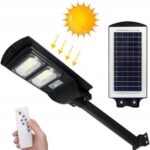 MOCNA LAMPA ULICZNA SOLARNA LED LAMPA OGRODOWA NA PILOTA Z CZUJNIKIEM RUCHU