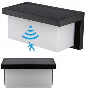 SOLARNY KINKIET ELEWACYJNY CZUJNIK RUCHU I ZMIERZCHU LAMPA ZEW OGRÓD LED 3W Kinkiety