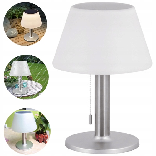 LAMPKA STOŁOWA SOLARNA LED 2W ZEWNETRZNA NA TARAS BALKON OZDOBA IP44 CCT