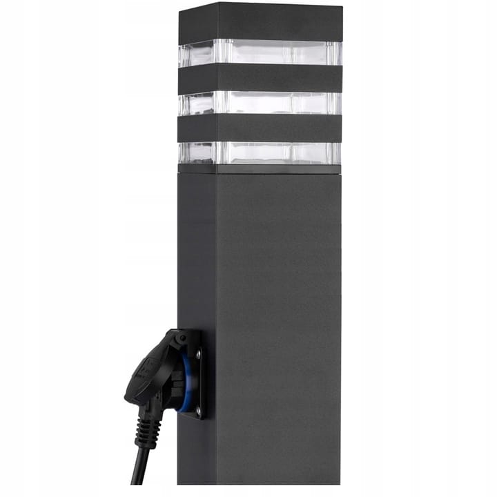 Lampa ogrodowa słupek z gniazdem 230v LED E27 60cm z gniazdem aluminium 3 Lampa ogrodowa słupek z gniazdem 230v LED E27 60cm z gniazdem aluminium - obrazek 3