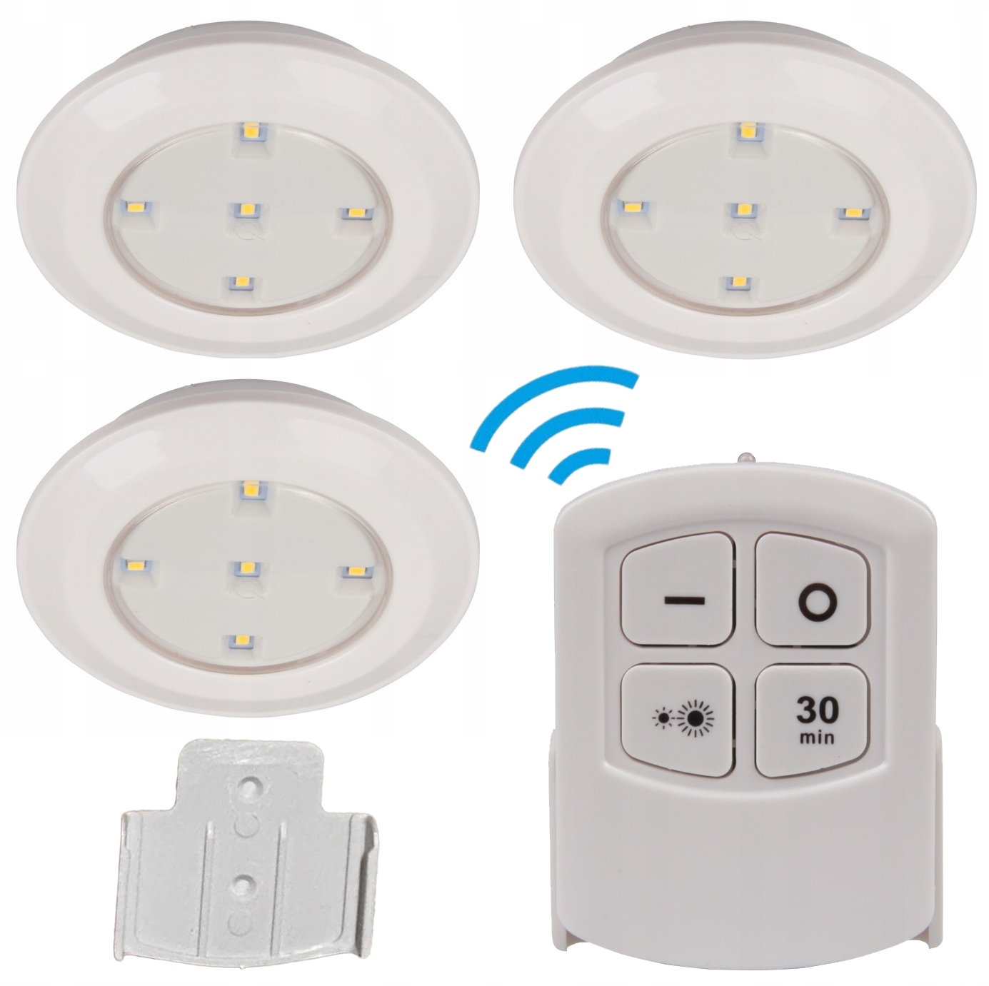3 X LAMPKA PODSZAFKOWA LED Z PILOTEM IR SAMOPRZYLEPNA NA BATERIE DO MEBLI