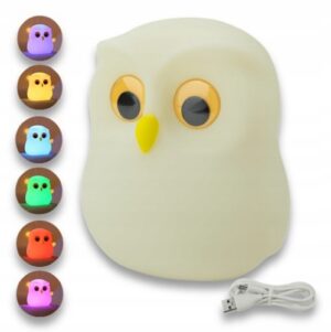 LAMPKA NOCNA LED RGB DLA DZIECI DO ZASYPIANIA SILIKONOWA NA AKUMLATOR Lampy dekoracyjne