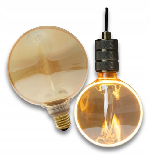 ŻARÓWKA G130 LED 4W DUŻA OZDOBNA DYMIONA BURSZTYN DEKORACJA E27 RETRO AMBER