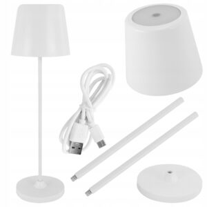 LAMPKA STOŁOWA LED 2W ZEWNETRZNA NA TARAS BALKON OZDOBNA IP54 BIAŁA CCT