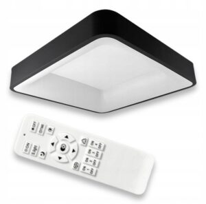 LAMPA SUFITOWA PLAFON ŻYRANDOL LED 52W + PILOT+ PAMIĘĆ BARWY ŚWIATŁA CZARNY Plafony