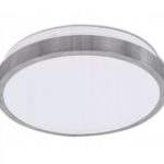 LAMPA DO ŁAZIENKI PLAFON PANEL NATYNKOWY DO LED 2xE27 IP44 SREBRNY OKRĄGŁY