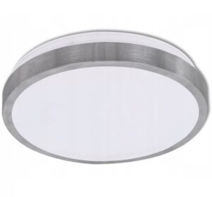 LAMPA DO ŁAZIENKI PLAFON PANEL NATYNKOWY DO LED 2xE27 IP44 SREBRNY OKRĄGŁY Plafony LAMPA DO ŁAZIENKI PLAFON PANEL NATYNKOWY DO LED 2xE27 IP44 SREBRNY OKRĄGŁY Plafony
