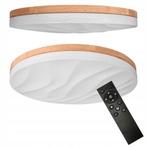 LAMPA PLAFON LED ŁAZIENKOWY 54W CCT PILOT DEKORACYJNY RING EFEKT GWIAZD Plafony