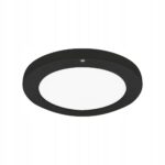 LAMPA SUFITOWA LED 12W PLAFON MONTAŻ PODTYNKOWY/NATYNKOWY CZUJNIK CCT BLACK