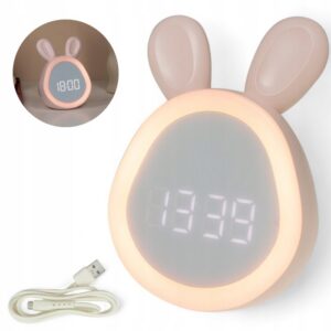 LAMPKA NOCNA LED BIURKOWA STOŁOWA BUDZIK ZEGAR ELEKTRONICZNY DLA DZIECI USB Lampy dekoracyjne