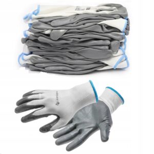 RĘKAWICZKI OCHRONNE ROBOCZE POWLEKANE NITRYLEM ROZMIAR XL – 10 ZESTAW 12PAR Odzież
