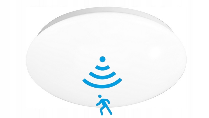 PLAFON LAMPA 2x E27 NATYNKOWA SUFITOWA OKRĄGŁA + CZUJNIK MIKROFALOWY IP20