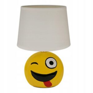 LAMPKA STOŁOWA BIURKOWA NOCNA E14 UŚMIECH BUZIA BIAŁA Lampy stołowe