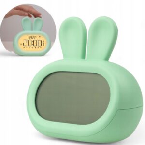 ZEGAREK BUDZIK ELEKTRONICZNY KRÓLIK DLA DZIECI LAMPKA NOCNA AKUMLATOROWA Lampy dekoracyjne