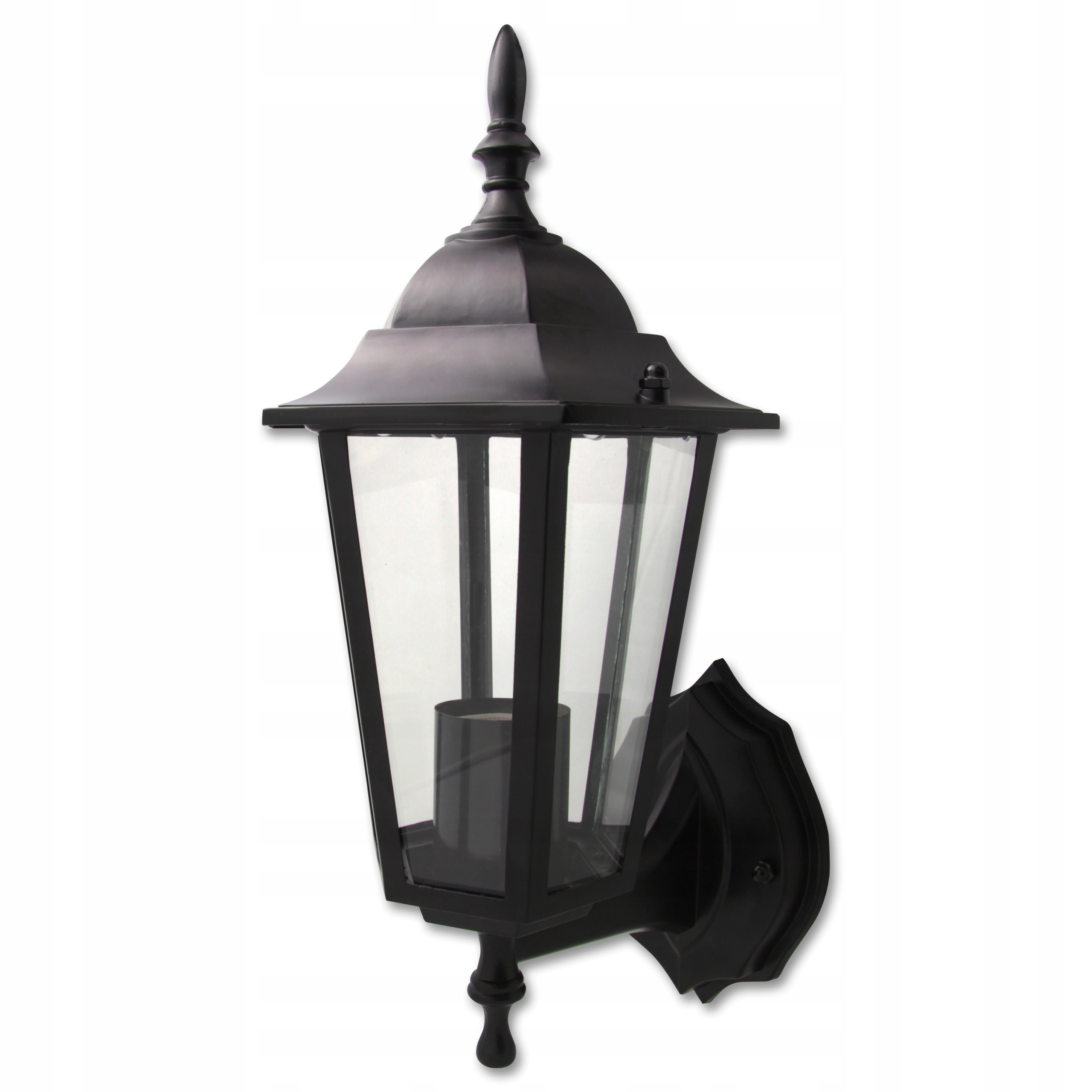 LAMPA ELEWACYJNA ZEWNETRZNA OGRODOWA WISZĄCA CZARNA IP44 E27 60 W ALU+SZKŁO