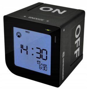 BUDZIK CYFROWY LED ZEGAR ELEKTRONICZNY RADIOWY ZEGAREK OBROTOWY CZARNY Pozostałe