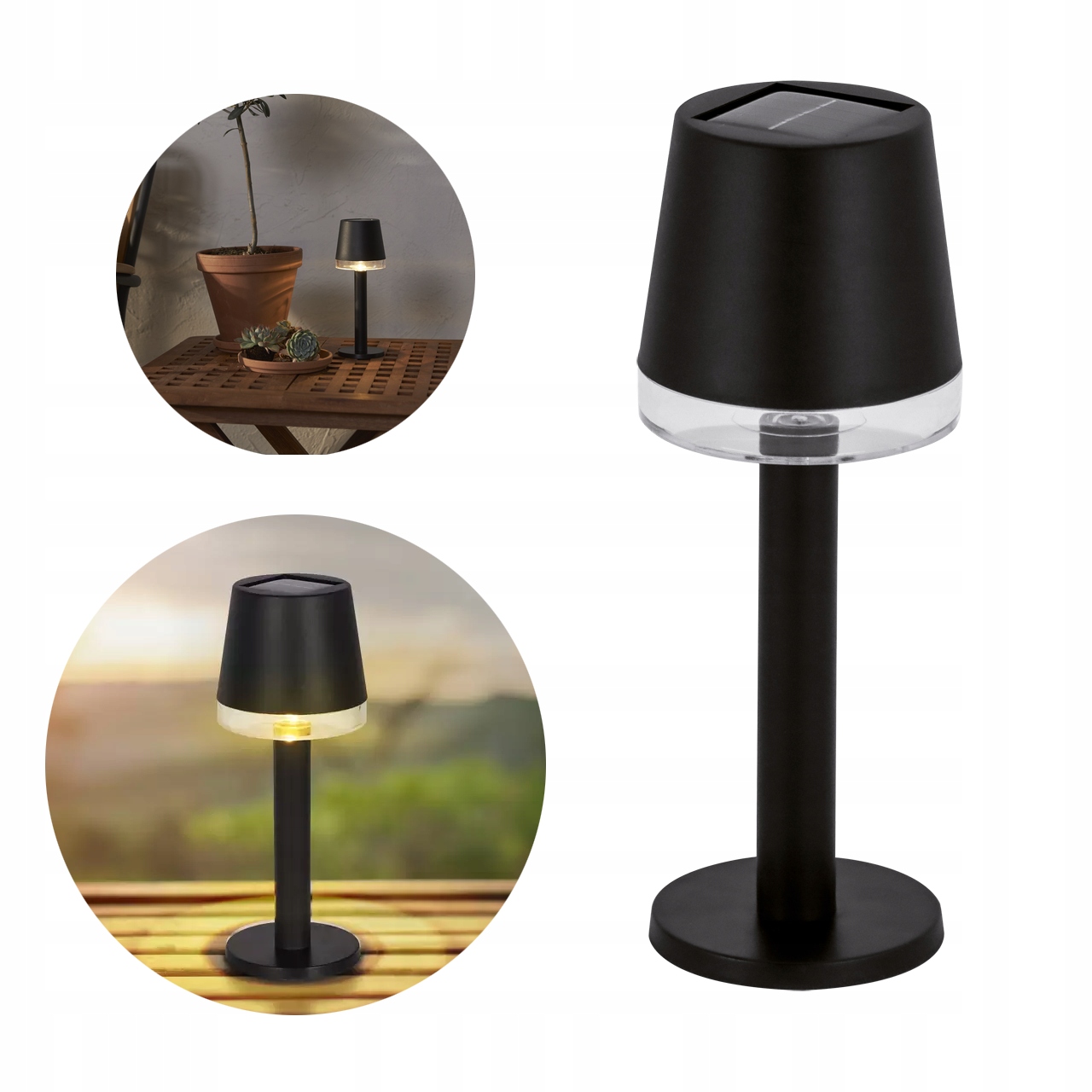 LAMPKA STOŁOWA SOLARNA LED 0,2W ZEWNETRZNA NA TARAS BALKON OZDOBA IP44