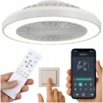 ŻYRANDOL WENTYLATOR SUFITOWY LAMPA LED 51W CCT PAMIĘĆ BARWY PILOT APLIKACJA