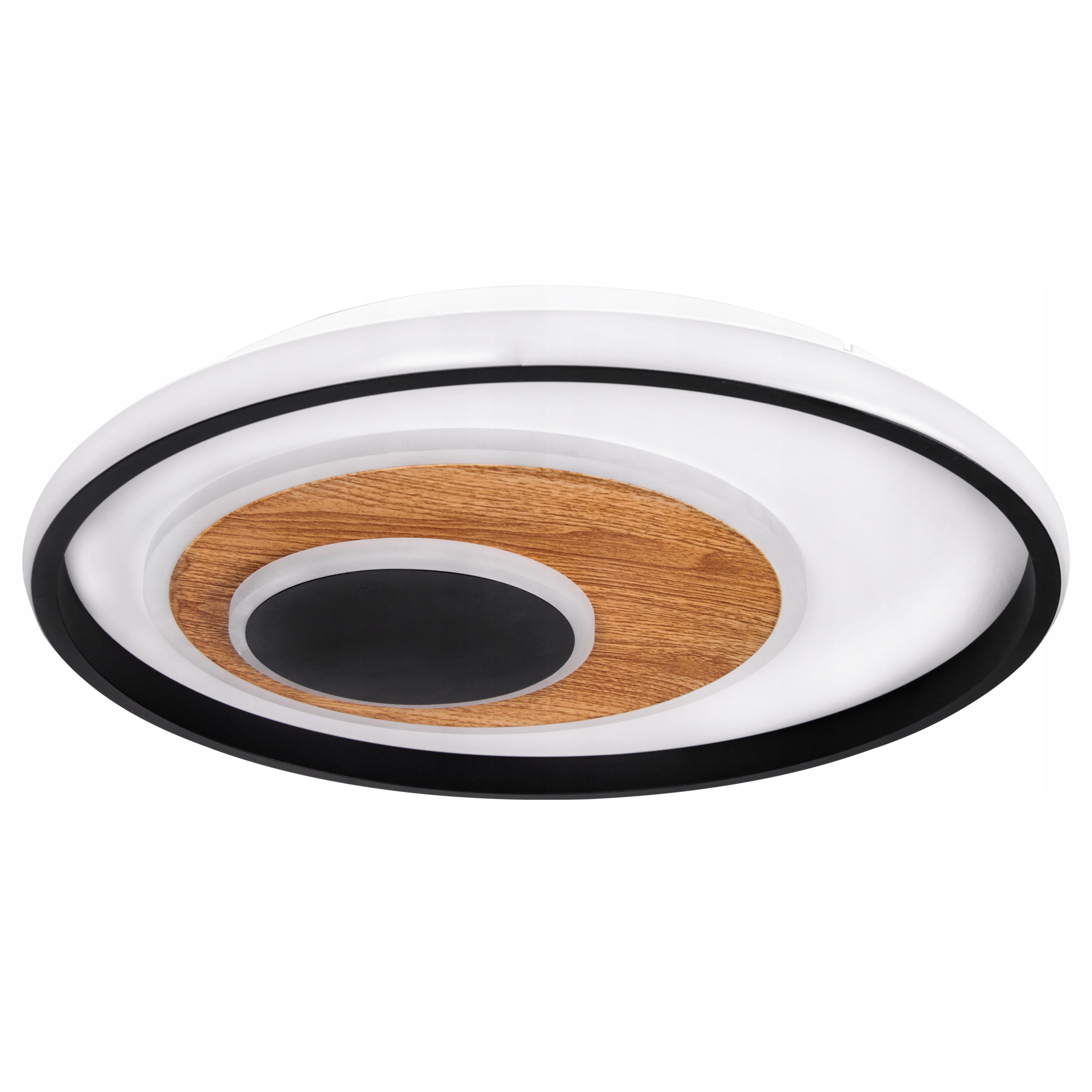 ŻYRANDOL NOWOCZESNY LED LAMPA SUFITOWA OKRAGŁA 29W CZARNY + IMITACJA DREWNA