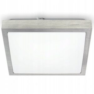 LAMPA DO ŁAZIENKI PLAFON DEKORACYJNY LED 2 x E27 IP44 SREBRNY KWADRAT Plafony LAMPA DO ŁAZIENKI PLAFON DEKORACYJNY LED 2 x E27 IP44 SREBRNY KWADRAT Plafony