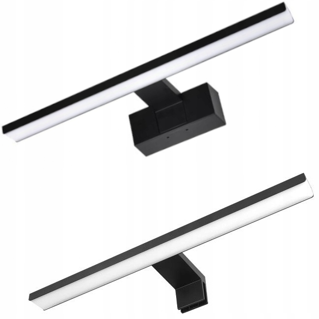 KINKIET ŁAZIENKOWY CZARNY 8W LED LAMPA NAD LUSTRO/SZAFKĘ 3w1 DO ŁAZIENKI