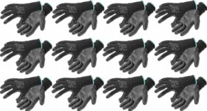 RĘKAWICZKI OCHRONNE ROBOCZE POLIURETANOWE ROZMIAR L-9 ZESTAW 12 PAR Odzież