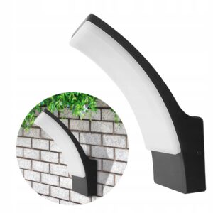 KINKIET ZEWNĘTRZNY ELEWACYJNY OGRODOWYLAMPA LED 12W IP44 CZARNA Kinkiety