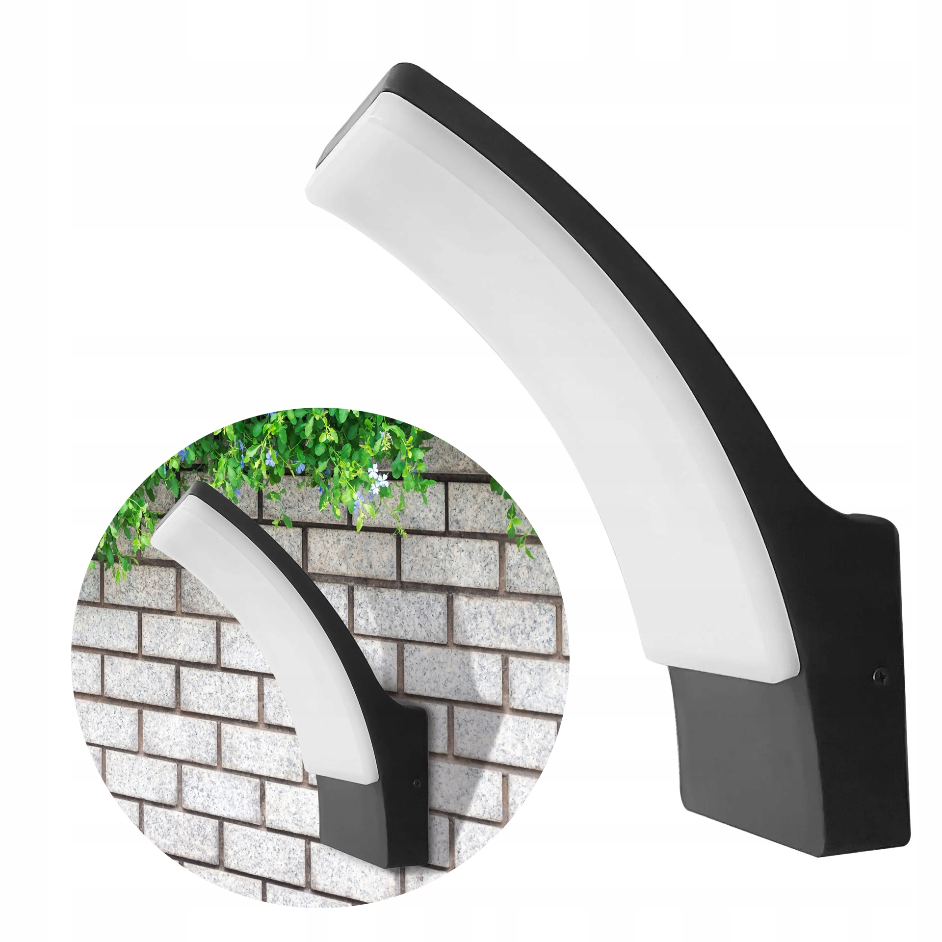 KINKIET ZEWNĘTRZNY ELEWACYJNY OGRODOWYLAMPA LED 12W IP44 CZARNA