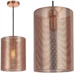 LAMPA SUFITOWA WISZĄCA E27 LOFT DUŻA METALOWA MIEDŹ 155 cm + LED 4W 2700K