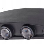 LAMPA ELEWACYJNA KINKIET ZEWNETRZNY CZARNY GORA DÓŁ 8W IP65