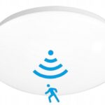 PLAFON LAMPA 1x E27 NATYNKOWA SUFITOWA OKRĄGŁA + CZUJNIK MIKROFALOWY IP20