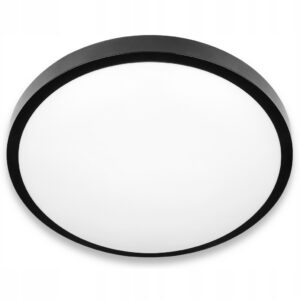 LAMPA DO ŁAZIENKI PLAFON ŁAZIENKOWY SUFITOWY LED 12W IP44 CZARNY NEUTRALNY Plafony