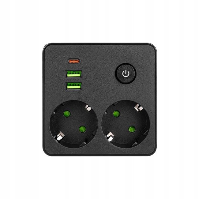 Rozgałęźnik rozdzielacz złodziejka 2 gniazda 230v + 2 x usb a + 1 x usb c 2 Rozgałęźnik rozdzielacz złodziejka 2 gniazda 230v + 2 x usb a + 1 x usb c - obrazek 2