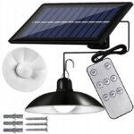 LAMPA SOLARNA LED ZEWNETRZNA OGRODOWA WISZĄCA CZUJNIK ZMIERZCHU 1.6W PILOT