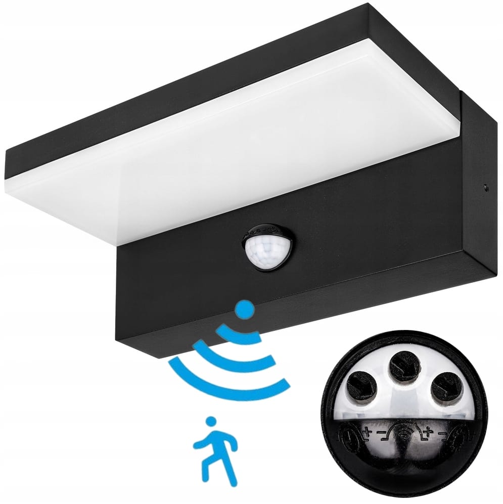 Kinkiet lampa elewacyjna ścienna zewnętrzna ogrodowa czujnik LED 9w IP44 1 Kinkiet lampa elewacyjna ścienna zewnętrzna ogrodowa czujnik LED 9w IP44