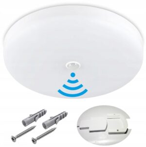 LAMPA PLAFON DO ŁAZIENKI Z CZUJNIKIEM RUCHU LAMPA ZEWNĘTRZNA LED 30W IP44 Plafony