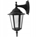 LAMPA ELEWACYJNA ZEWNETRZNA CZARNA RETRO KINKIET IP44 E27 ALUMINIUM + SZKŁO Lampy elewacyjne